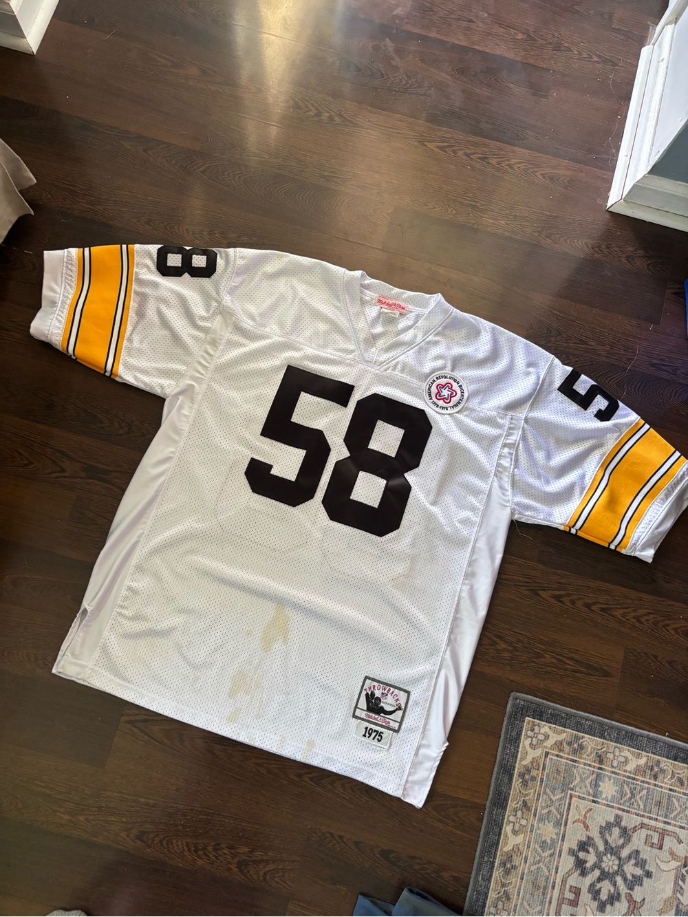 Vintage Steelers Mitchell & Ness 1976 Bicentennial Jack Lambert White #58